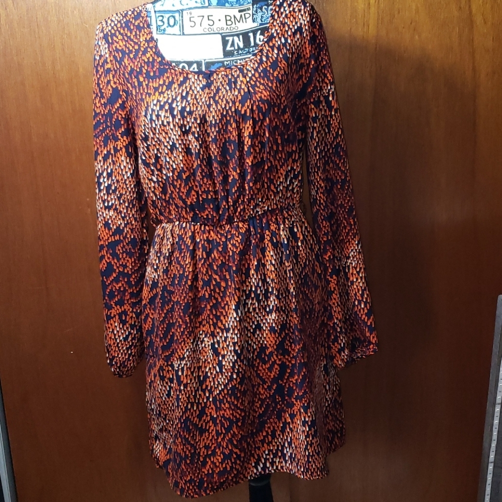 Forever 21 Orange & Blue Pullover Dress size Med